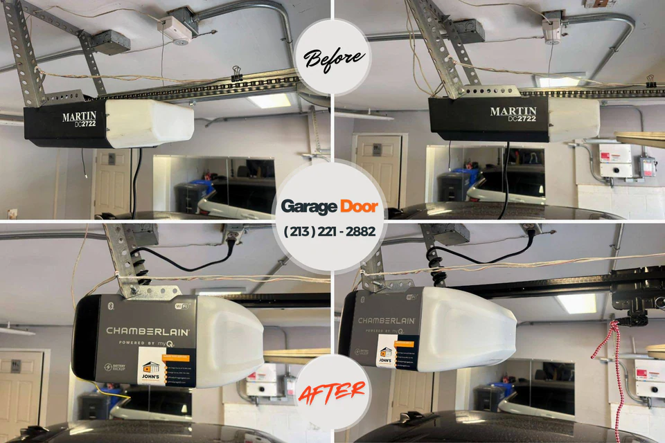 Before and after: garage door repair Brookville, IN